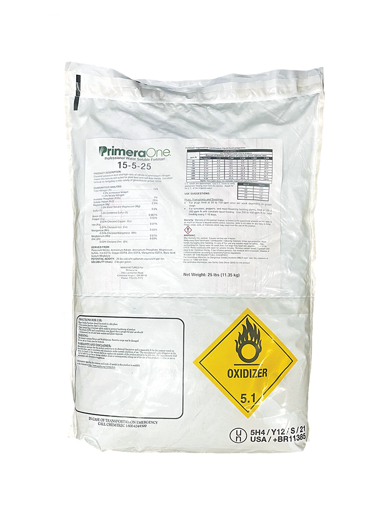 Primera 15-5-25 Poinsettia - 25 lb Bag - Water Soluble Fertilizer